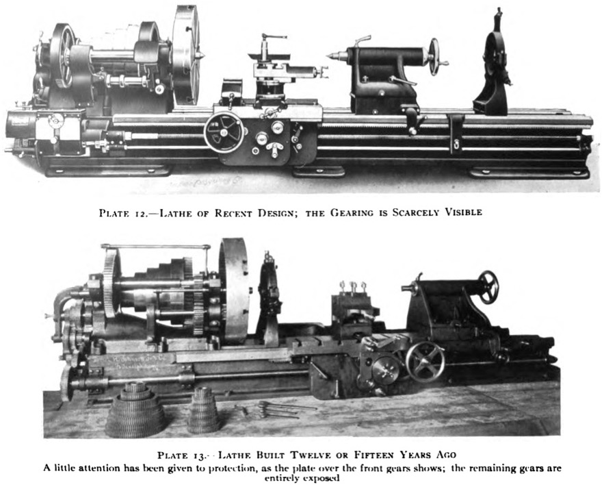 Lathes with and without guards