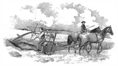 Reaper with seat for raker, 1845