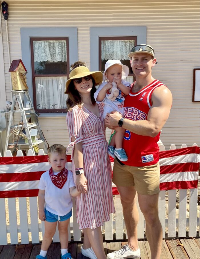 Jordan McGillis with his wife and two children